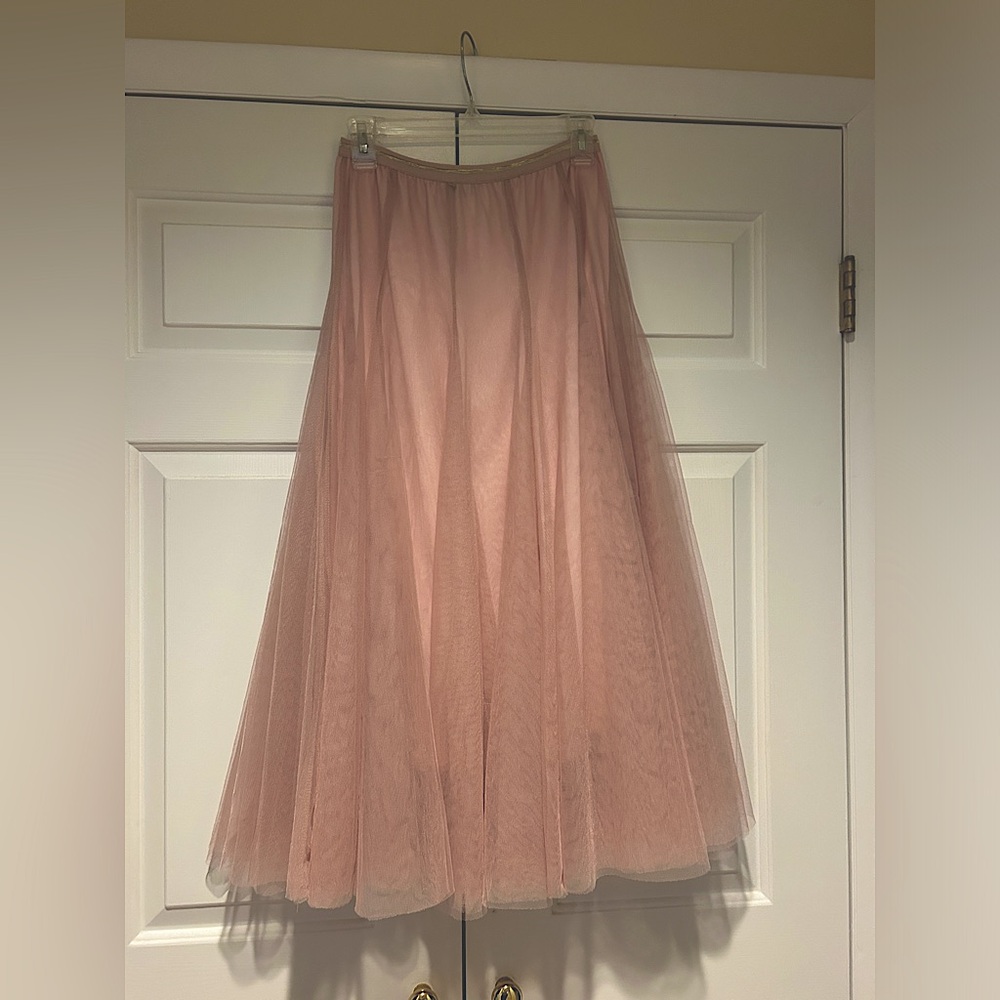 Pink Tulle Maxi Ballet-Style Skirt